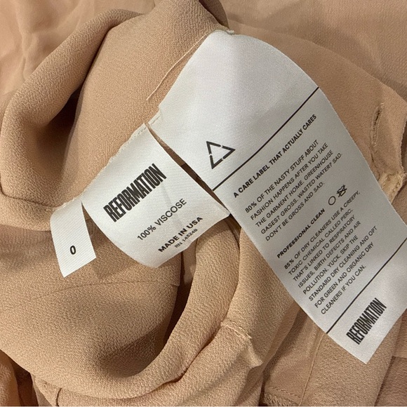 Reformation Elegant Beige Frannie Jumpsuit with Bow Detail - 0 - Picture 10 of 10